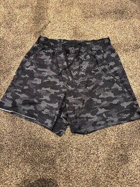 Lululemon Camo Athletic Shorts in Black/Gray